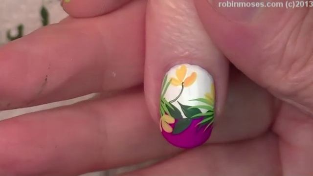 Hot Pink Tropical Neon flower Nails | Neon Tip Nail Art design tutorial смотреть онлайн