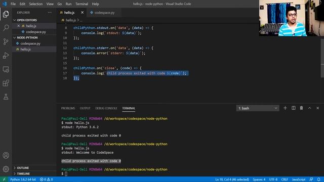 Execute Python Script From Node Js | Without Any External Library смотреть онлайн