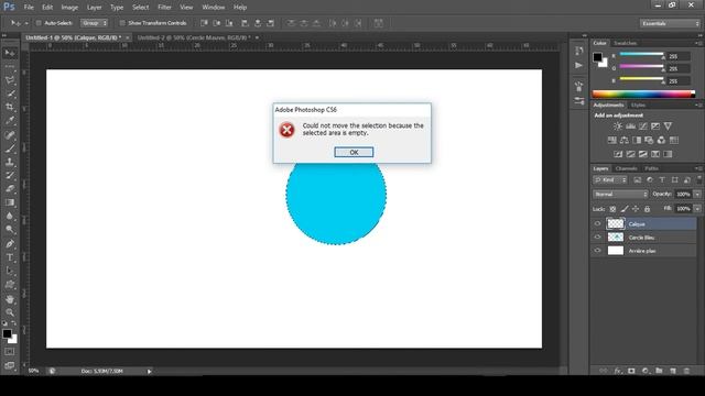 Photoshop: Que Veut Dire l'Erreur: Could Not Move The Selection Because The Selected Area Is Empty смотреть онлайн