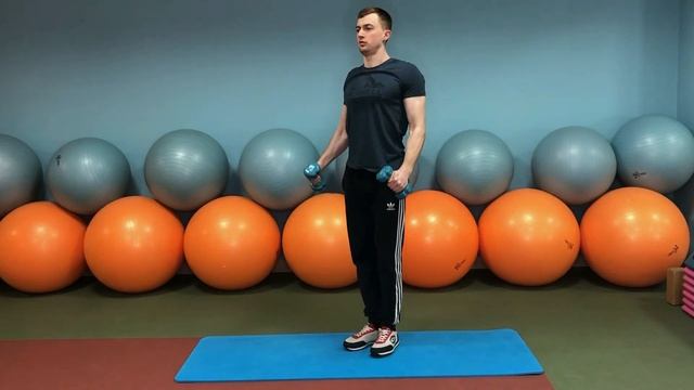 Разведение гантелей в стороны стоя. Тренировки дома. DoubleFit смотреть онлайн