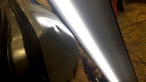 Удаление вмятины на ребре жестокости на Toyota