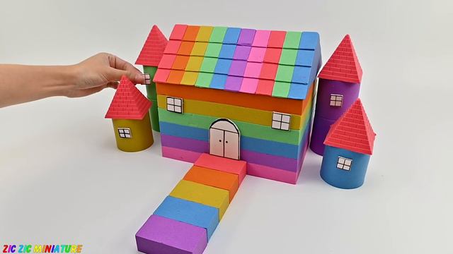 DIY Miniature House #22 - How To Make House has Swimming Pool and Gardens from Kinetic Sand смотреть онлайн
