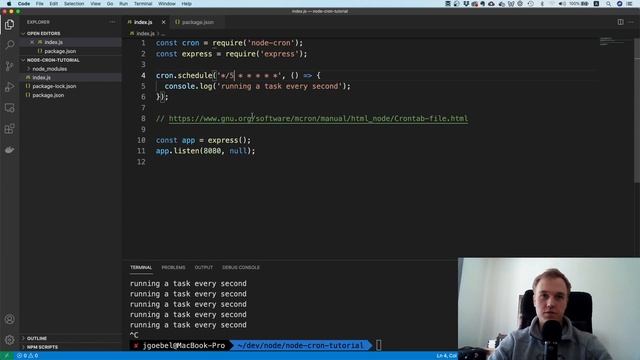 Node.js cron job tutorial смотреть онлайн