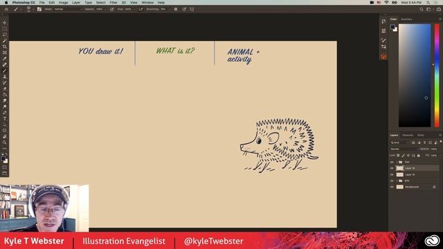 Draw Along with Kyle T. Webster - Hedgehog | Adobe Creative Cloud смотреть онлайн