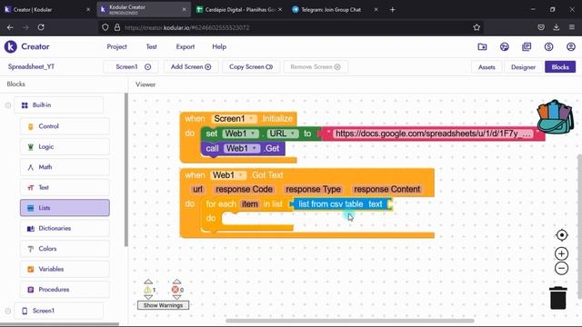 Como Obter Dados Da Planilha Do Google SEM EXTENSÃO No Kodular App Inventor Thunkable