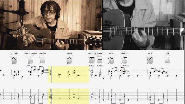 F BLUES WALKING BASS ON GUITAR (Guitar, Score And Tablature Yann Viet)
