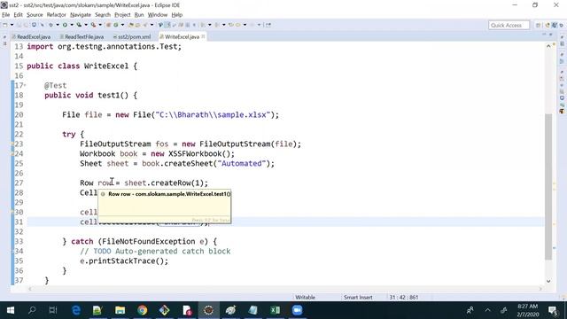 SST2||D27||Java||Excel File writing using POI смотреть онлайн