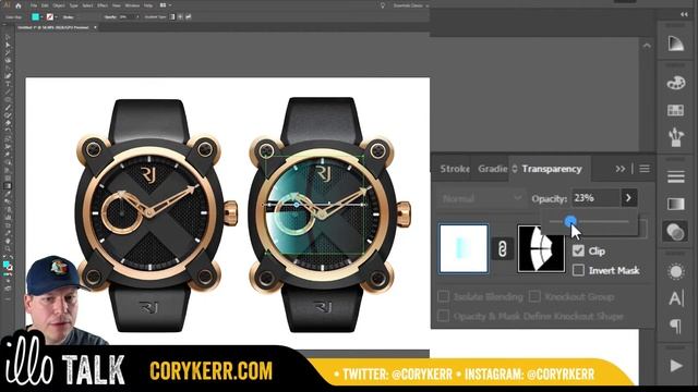 Realistic glass reflections in Adobe Illustrator with the new freeform gradient tool смотреть онлайн
