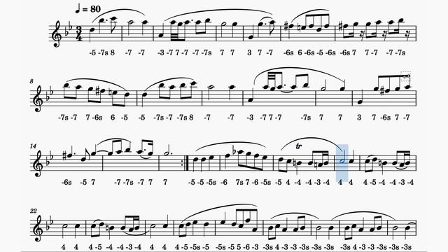 Note Sheet for Harmonica Solo of Minuet In G minor Melody (HWV 434-4) | No 4 | Harmonica смотреть онлайн