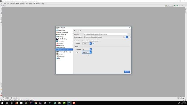 Webstorm: Creating a Sample Node.js Project смотреть онлайн