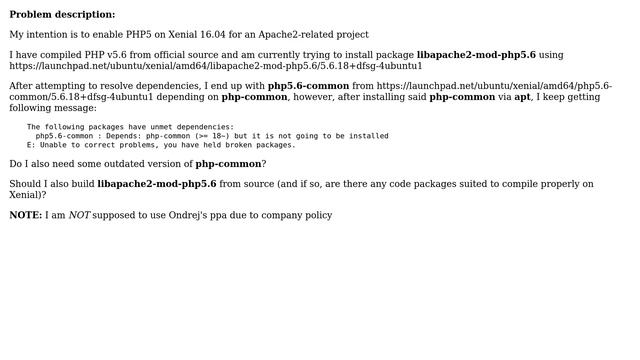Ubuntu: Ubuntu Xenial 16.04 libapache2-mod-php5.6 NO PPA смотреть онлайн