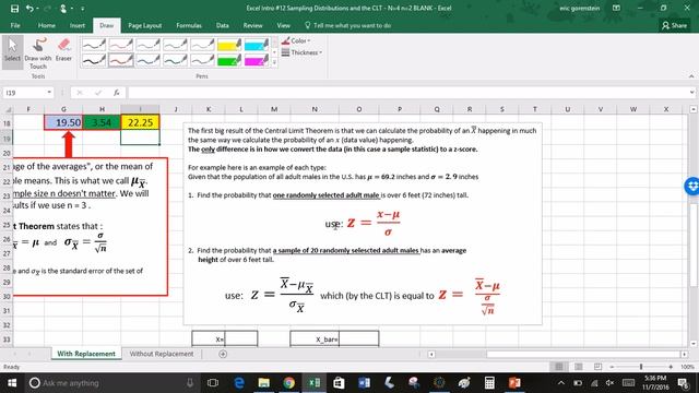 Sampling Distributions and the Central Limit Theorem on Excel - N=4 n=2 VIDEO смотреть онлайн