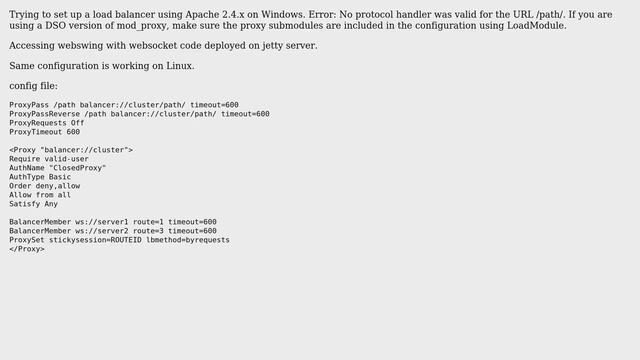 No protocol handler was valid for the URL /url. If you are using a DSO version of mod_proxy смотреть онлайн