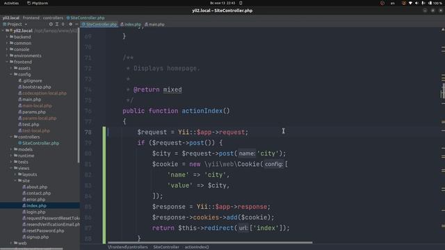 Cookies в Yii2: создание, извлечение, удаление куки смотреть онлайн