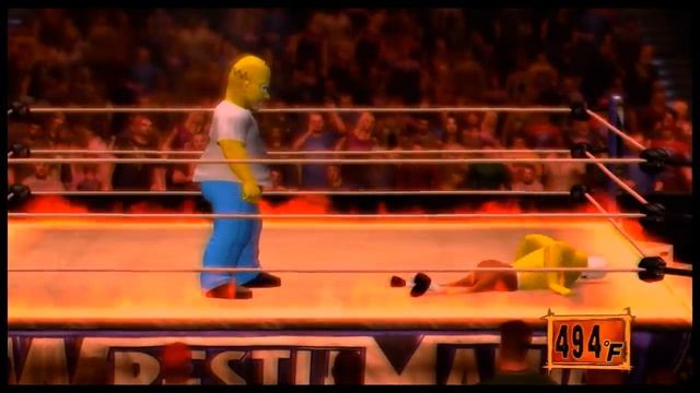 WWE 12 Homer Vs Sponge Bob Inferno Match смотреть онлайн