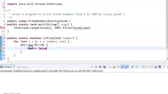 write a java8 program to print prime numbers? смотреть онлайн