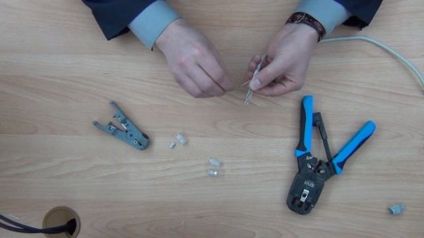 Обжим витой пары UTP Cat-5e