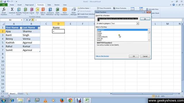 Microsoft Office Excel 2010 Sort, Filter and String Function Concatenate смотреть онлайн