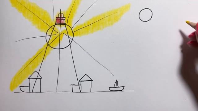 Как нарисовать Маяк/ Простые рисунки из простых линий/How to draw a lighthouse смотреть онлайн