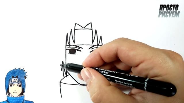 Как нарисовать САСКЕ УЧИХА из аниме-сериала Наруто смотреть онлайн