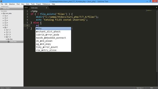 Kurs PHP 7 - Funkcje plików i katalogów смотреть онлайн