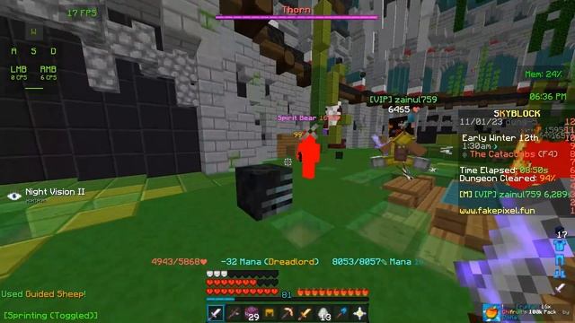 Using Dreadlord Sword to do Floor 4 in Fakepixel Skyblock смотреть онлайн