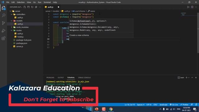 How to setup mongodb schema - Authentication System using MERN | Part 9 смотреть онлайн
