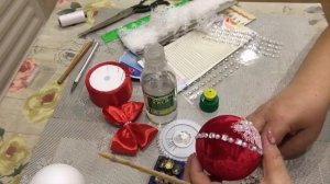 Новогодняя игрушка: шар с кружевом по бархату. Мастер-класс