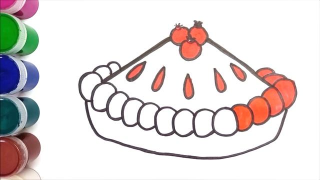 Как нарисовать пирог | Сурет салу пирог | How to draw a pie for children смотреть онлайн