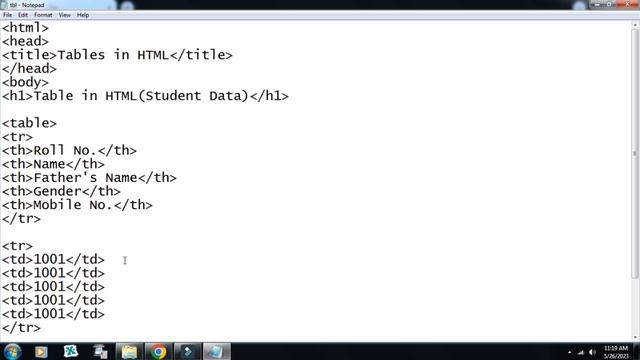 HTML TABLES ! TABLE TAGS IN HTML | TABLE TAGS | TABLE TR TD TH || Web Technology смотреть онлайн