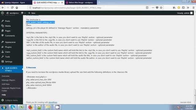 HTML5 Audio Player Wordpress Plugin - Installation Video смотреть онлайн