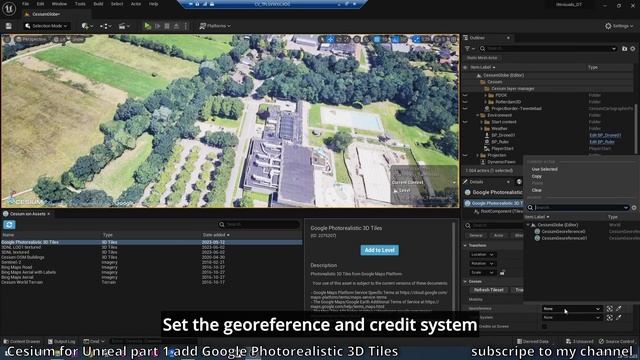 Cesium for Unreal add 3D google maps Cesium ion asset tutorial part 1 смотреть онлайн
