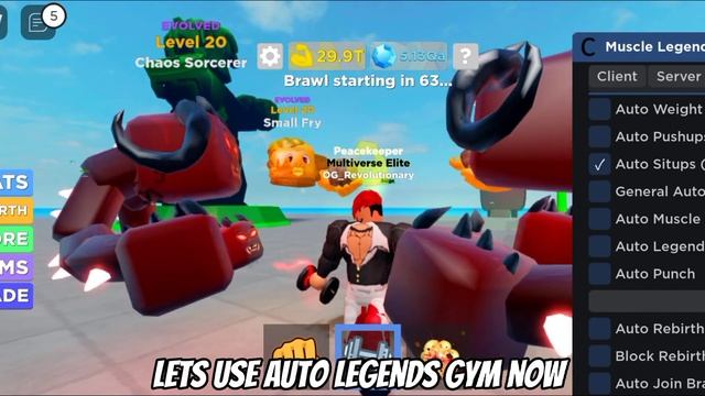 Muscle Legends OP Script?! - Auto Lift, Auto Durability, Auto Afk! | Roblox | Muscle Legends | смотреть онлайн