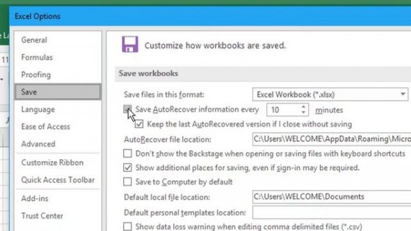 How to Disable AutoSave In Excel