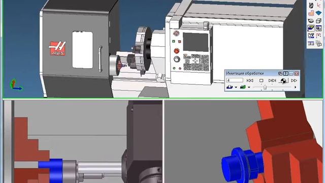 GibbsCAM. Токарно-фрезерная обработка на станке Haas DS-30SSY смотреть онлайн