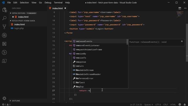 Sending Form Data (POST) with the Fetch API in JavaScript смотреть онлайн