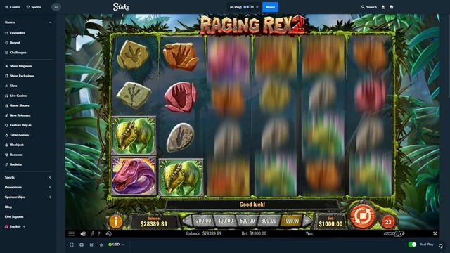 SPINNING IN A $1,000 BONUS ON NEW RAGING REX 2! смотреть онлайн
