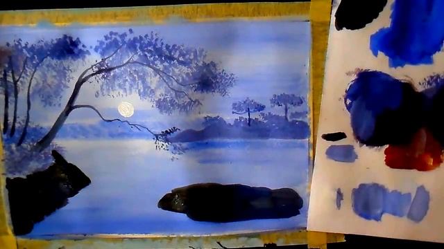 Как нарисовать пейзаж. Рисуем вместе. Поэтапное рисование смотреть онлайн