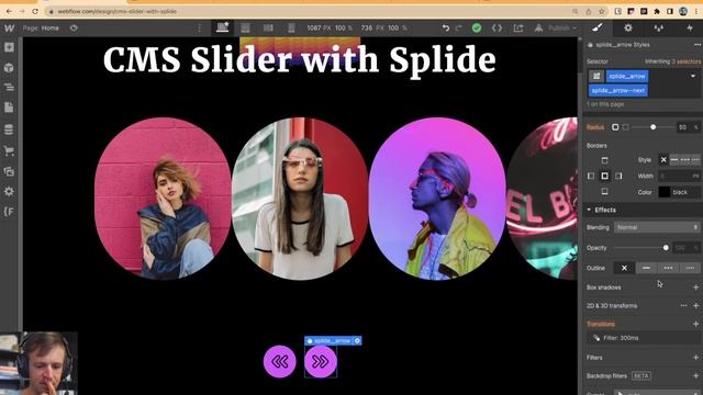 Dynamic Content CMS Slider in Webflow смотреть онлайн