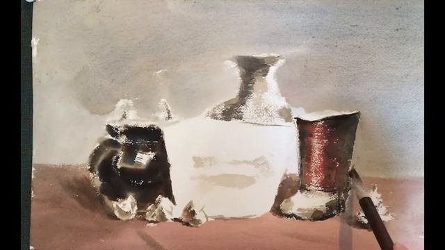 水彩画描き方 静物画 石膏像と壺と鬼灯など AZUMAs絵画教室 ネットオンライン校サンプル動画 フルバージョン Watercolor artist Fuyu Azuma 東 富有 смотреть онлайн