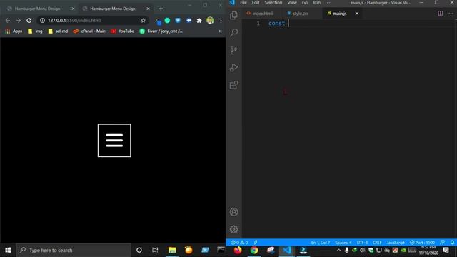 Animated Hamburger Menu button design using html,css and javascript смотреть онлайн
