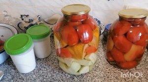 «Мои любимые рецепты...» Консервирую ассорти (кабачок, патиссоны, помидоры)