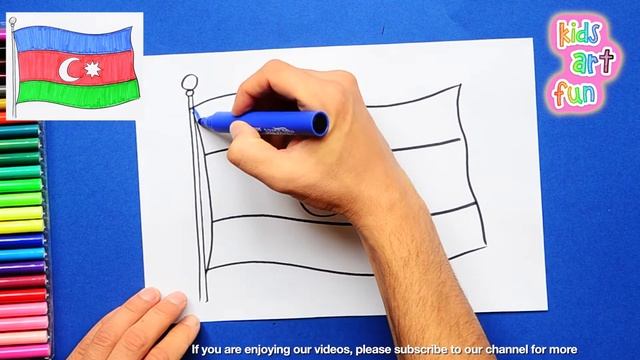 How to draw the National Flag of Azerbaijan смотреть онлайн