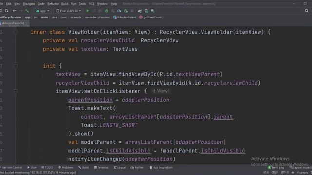 ANDROID - NETSED RECYCLERVIEW | WITHOUT ANY EXTERNAL 3RD PARTY LIBRARY || TUTORIAL IN KOTLIN смотреть онлайн