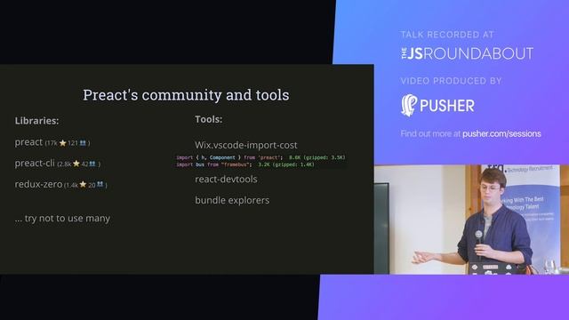 JS Roundabout #9 - From React to Preact, The Quest for the 50KB App смотреть онлайн