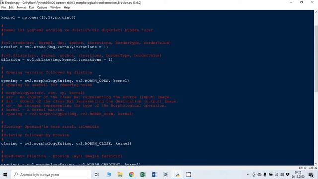 OPENCV Python Ders 29: Morfolojik Dönüşümler смотреть онлайн