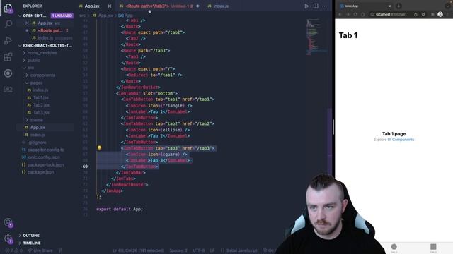 Generate routes and ion tab buttons programmatically in Ionic React (Ionic Framework) смотреть онлайн