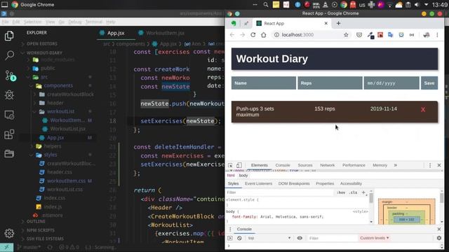 Build a Workout Diary App with React #4 | Delete a workout item смотреть онлайн