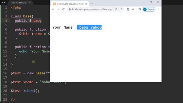 PHP OOP Access Modifier Tutorial in Hindi / Urdu смотреть онлайн