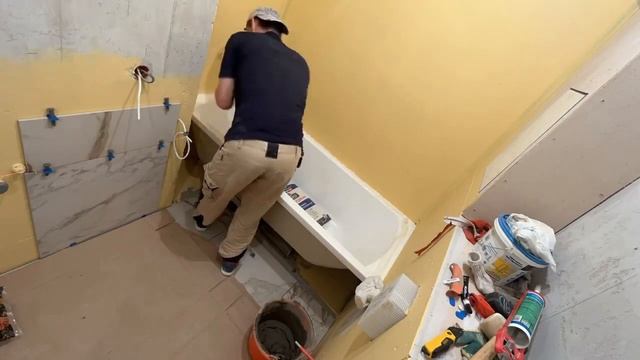 Монтаж конструкций из ГВЛв / ГКЛв в ванной/ ( таймлапс) . часть 5-я смотреть онлайн